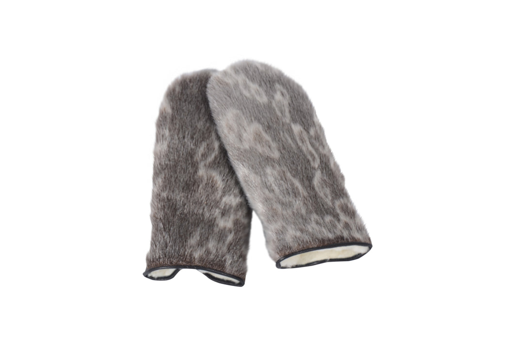 Leather Mittens in Sealskin