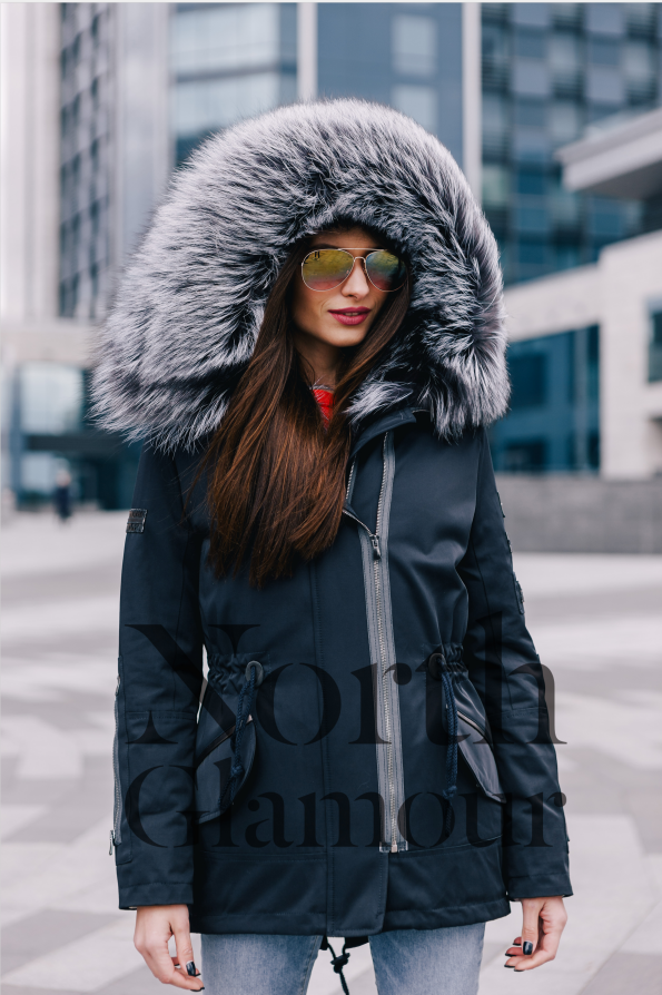 5360 Parka blue with silver fur