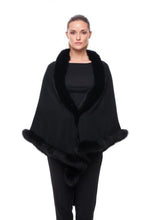 Load image into Gallery viewer, Scarf Black Cashmere with Black Fox 140*140
